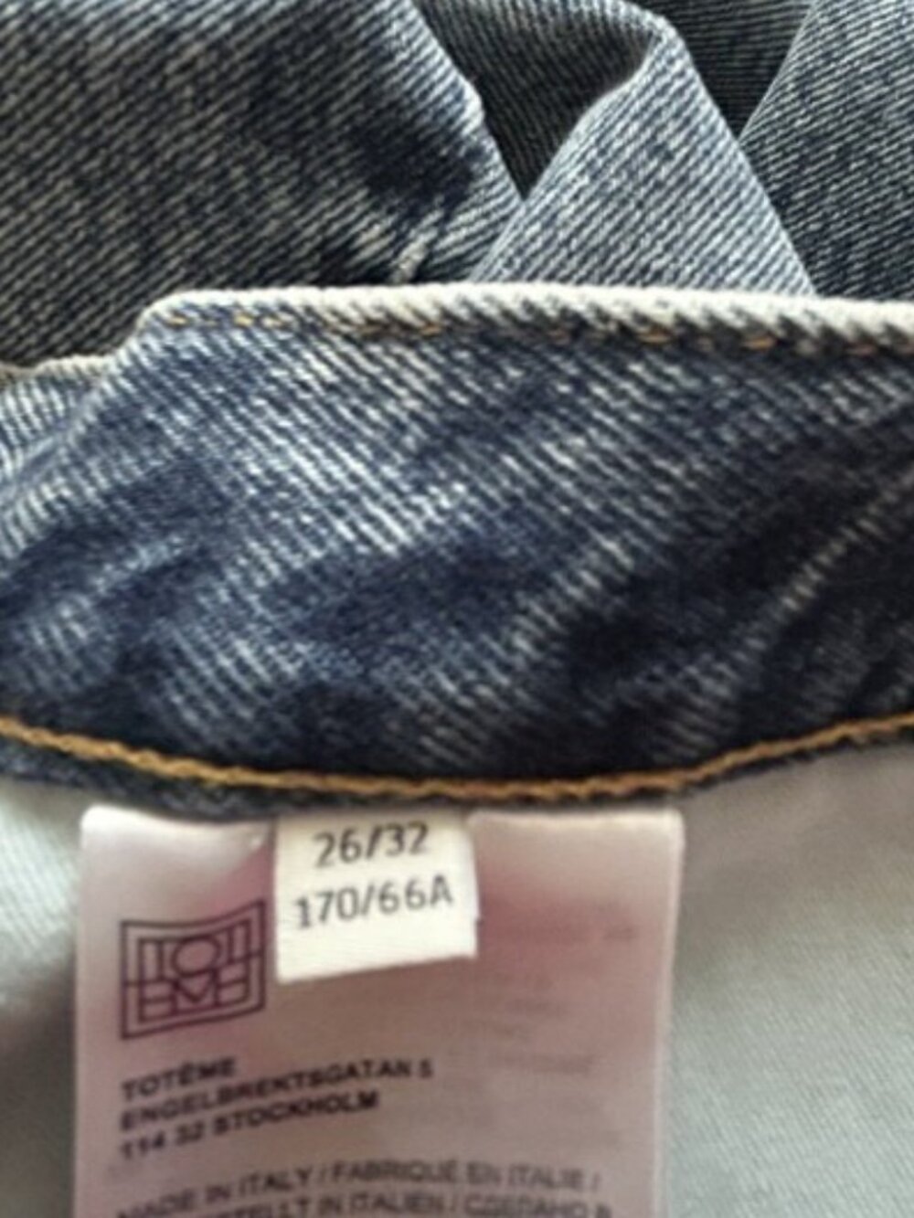 TOTEME Twisted Seam Denim Full Length Jeans Blue Size 26/32 - Picture 8 of 9